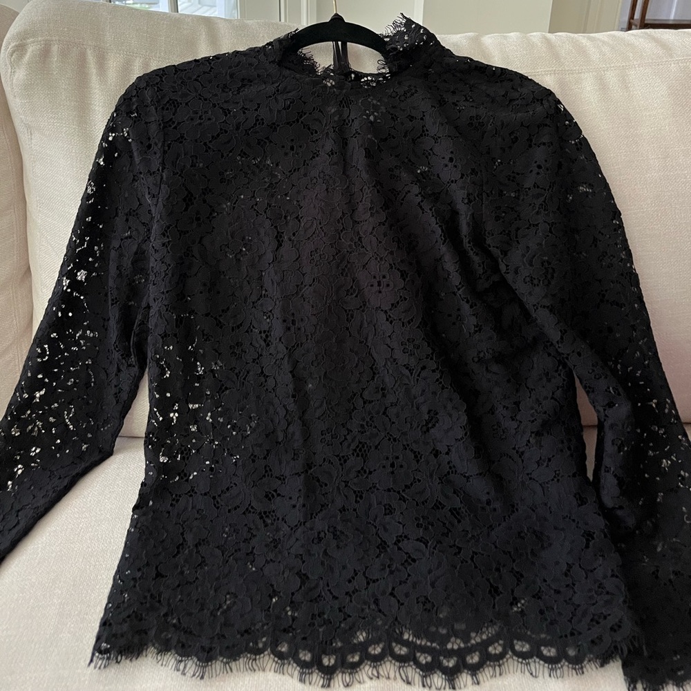 JCREW BLACK LACE TOP